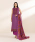 Unstitched Women's Embroidered Lawn Pink 3 Piece Suit